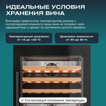 Винный холодильник (шкаф) компрессорный MEYVEL MV47PRO-KBB2