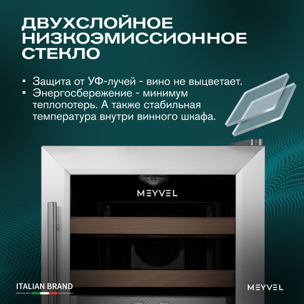 Винный холодильник (шкаф) термоэлектрический MEYVEL MV12-SF2 (EASY)